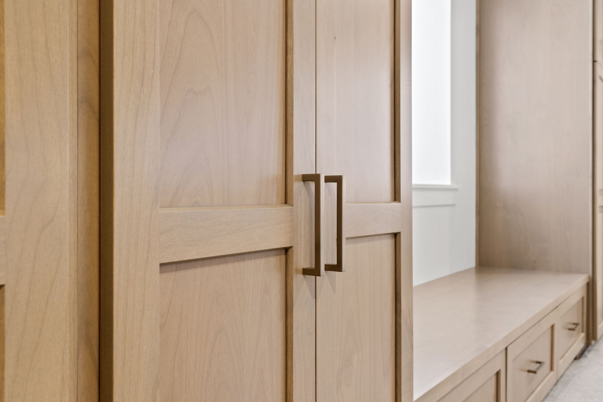 Custom cabinet storage detail